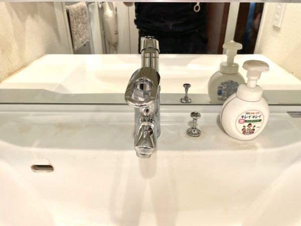 洗面台蛇口水漏れ修理（現場調査）工事　サムネイル