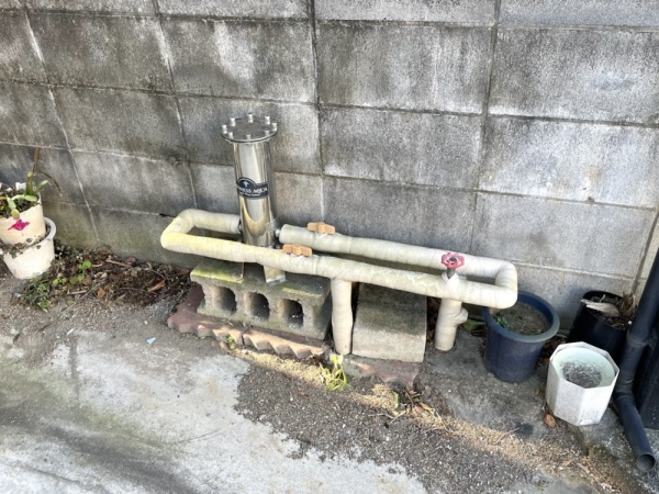 水道管直結式浄水器取り付け（交換）工事　工事前　既設水道管直結式浄水器