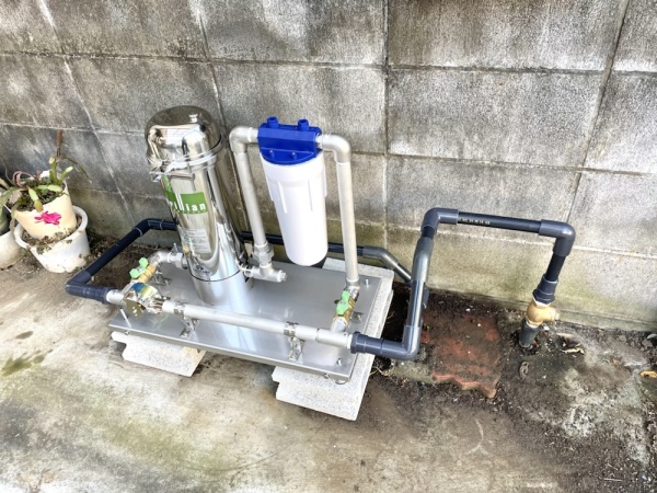 水道管直結式浄水器取り付け（交換）工事　工事前　新規水道管直結式浄水器取り付け後