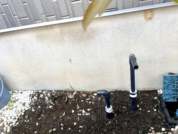 水道管直結式浄水器取り付け（交換）工事　工事中　既設水道管直結式浄水器取り外し後